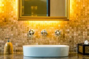 Modern style interior design of a bathroom