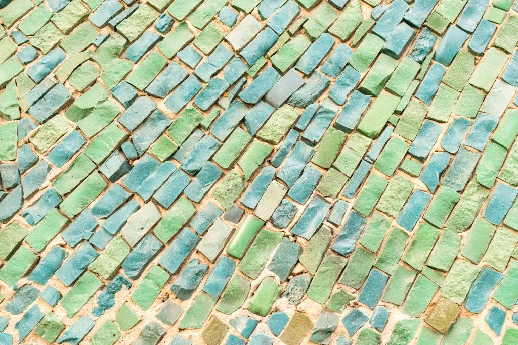 green surface of Abstract colorful smalt mosaic with high resolution for background.